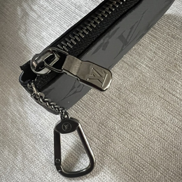 LOUIS VUITTON Pochette Cles Key Pouch Monogram Eclipse Reverse Purse Card Wallet - Picture 9 of 11